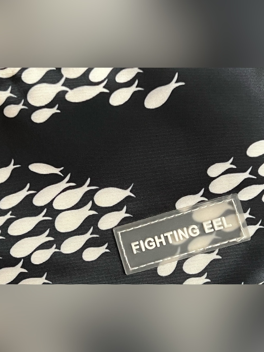 Fighting Eel Black and White Fish-Pattern Crossbody Waist Bag